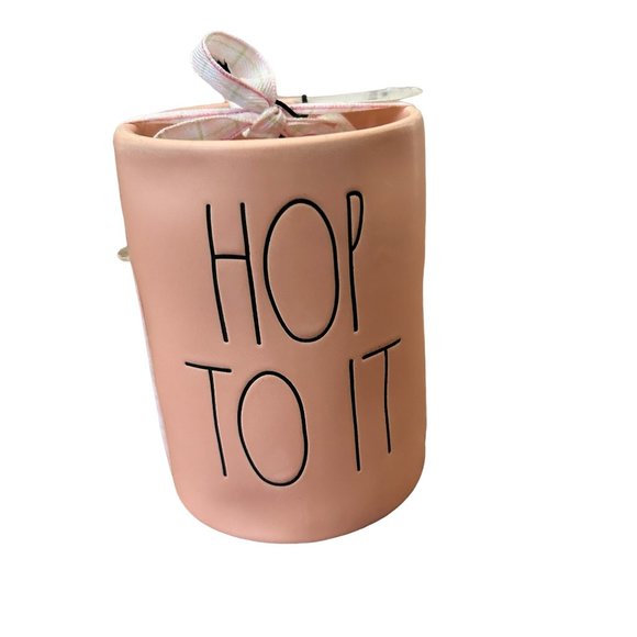 Rae Dunn Other - Rae Dunn NWT Peachy Pink Hop To It Candle with Bunny